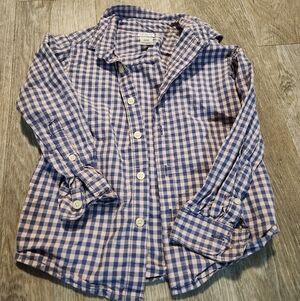 Carter's Blue and White Gingham Button Down Shirt